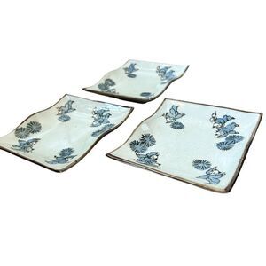 Set of 3 vintage Japanese Karako Sushi Plates
